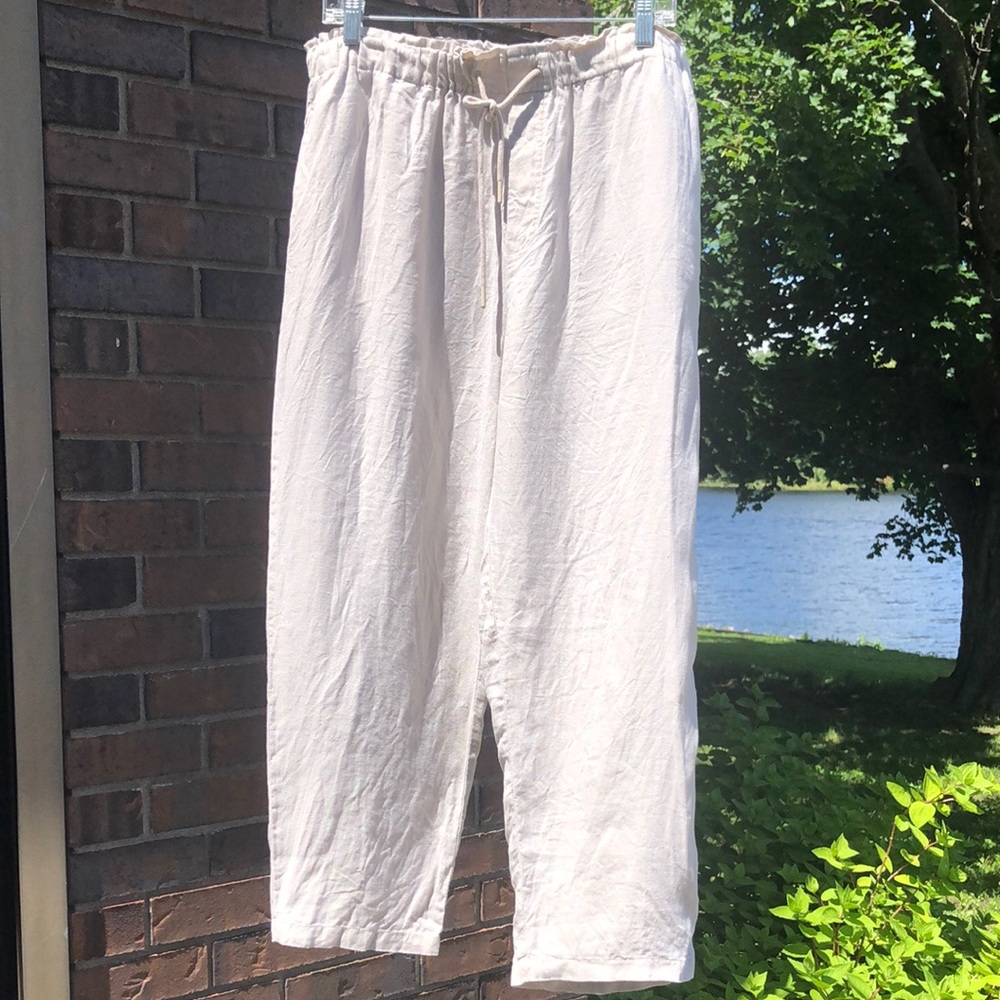 Mango Light Beige 100% Linen Pants